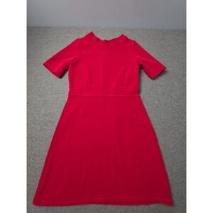Marisa & Marie Midi Sheath Dress Womens XL Red Mock Neck Stretch NWT Italy